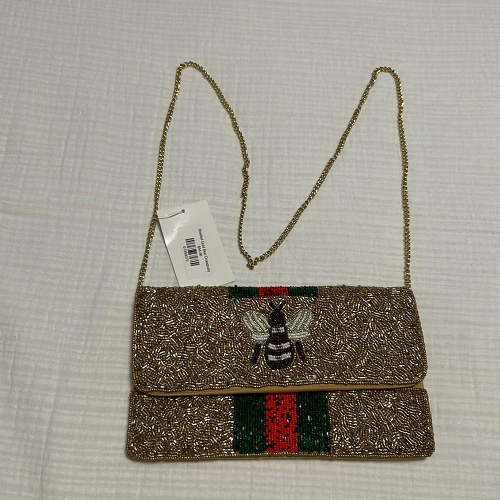 Beaded bee crossbody